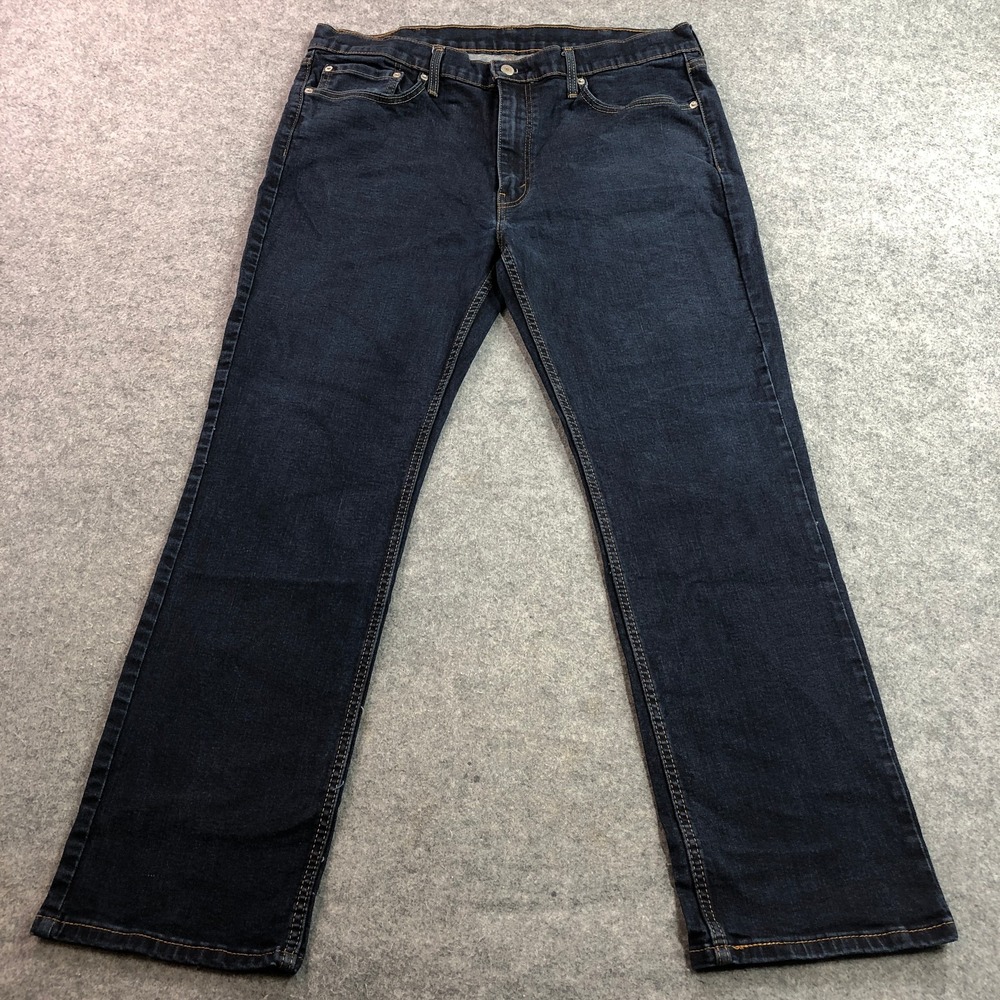 Levis Mens 514 Straight Fit Jeans 38x32 Dark Wash Blue Stretch Denim Regular